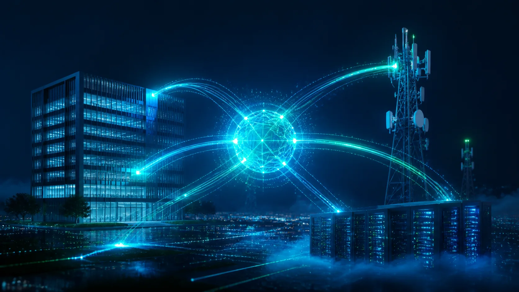 Infraestrutura empresarial conectada por tecnologia 5G